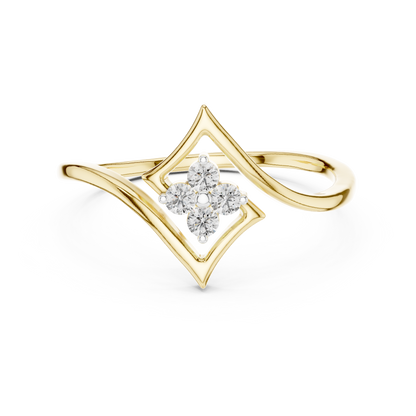 Looped Geometric Diamond Cluster Lab Grown Diamond Ring