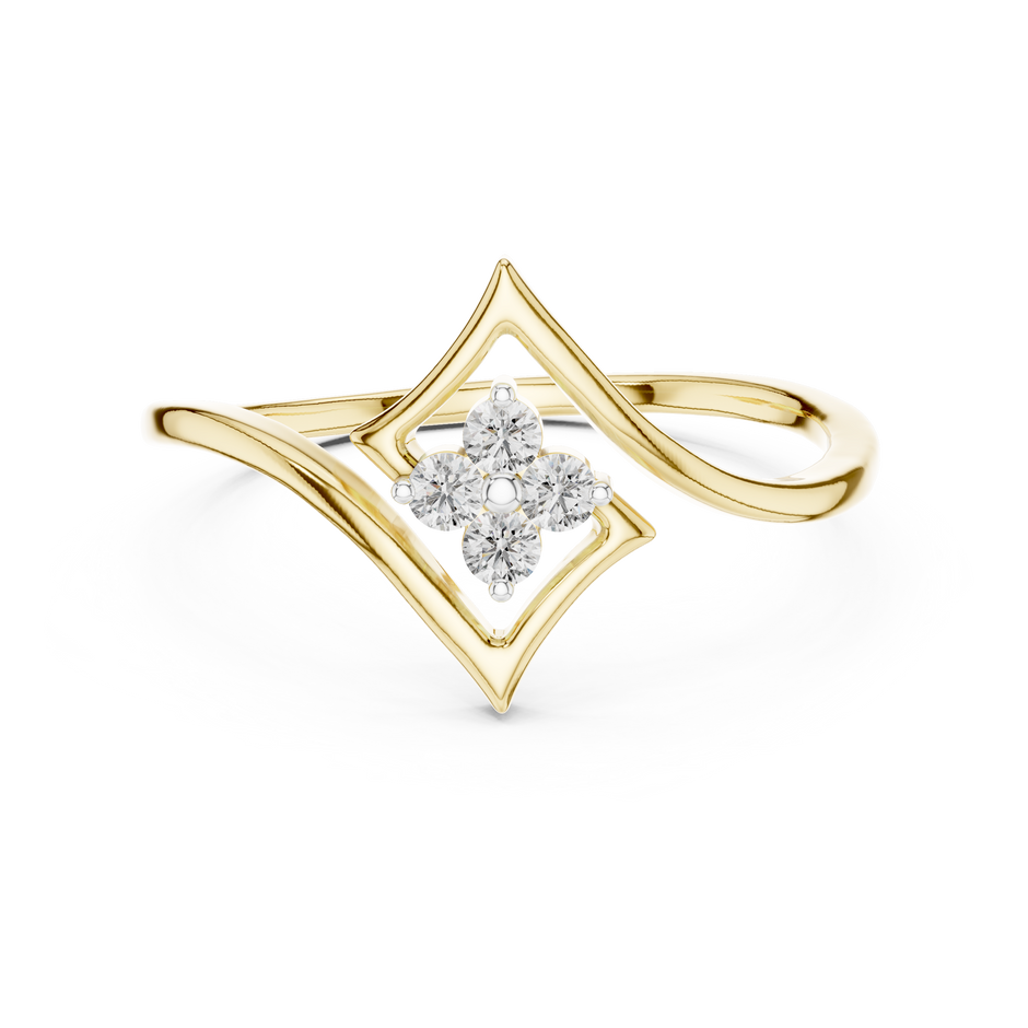 Looped Geometric Diamond Cluster Lab Grown Diamond Ring