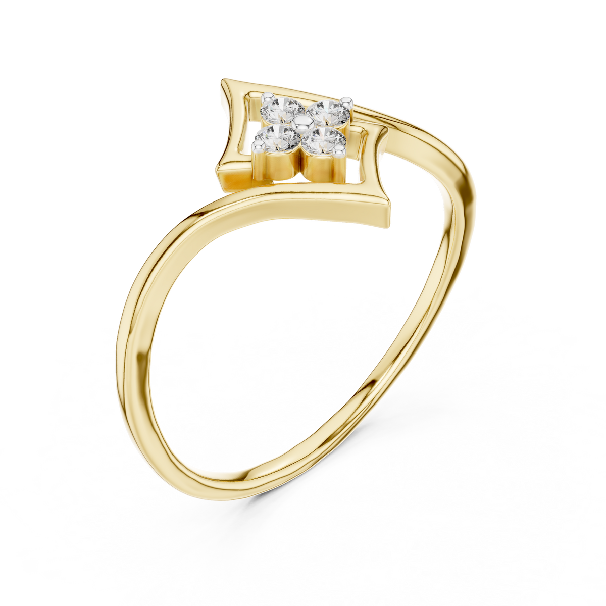 Looped Geometric Diamond Cluster Lab Grown Diamond Ring