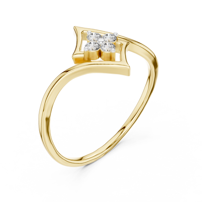Looped Geometric Diamond Cluster Lab Grown Diamond Ring
