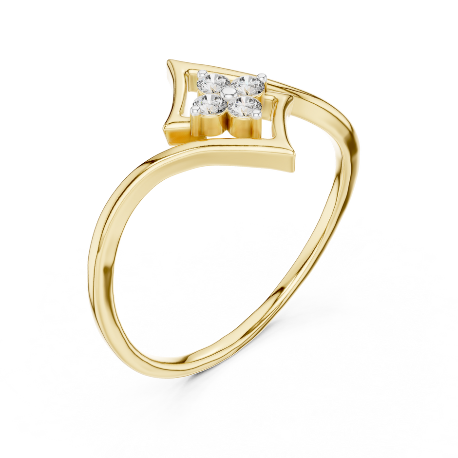 Looped Geometric Diamond Cluster Lab Grown Diamond Ring