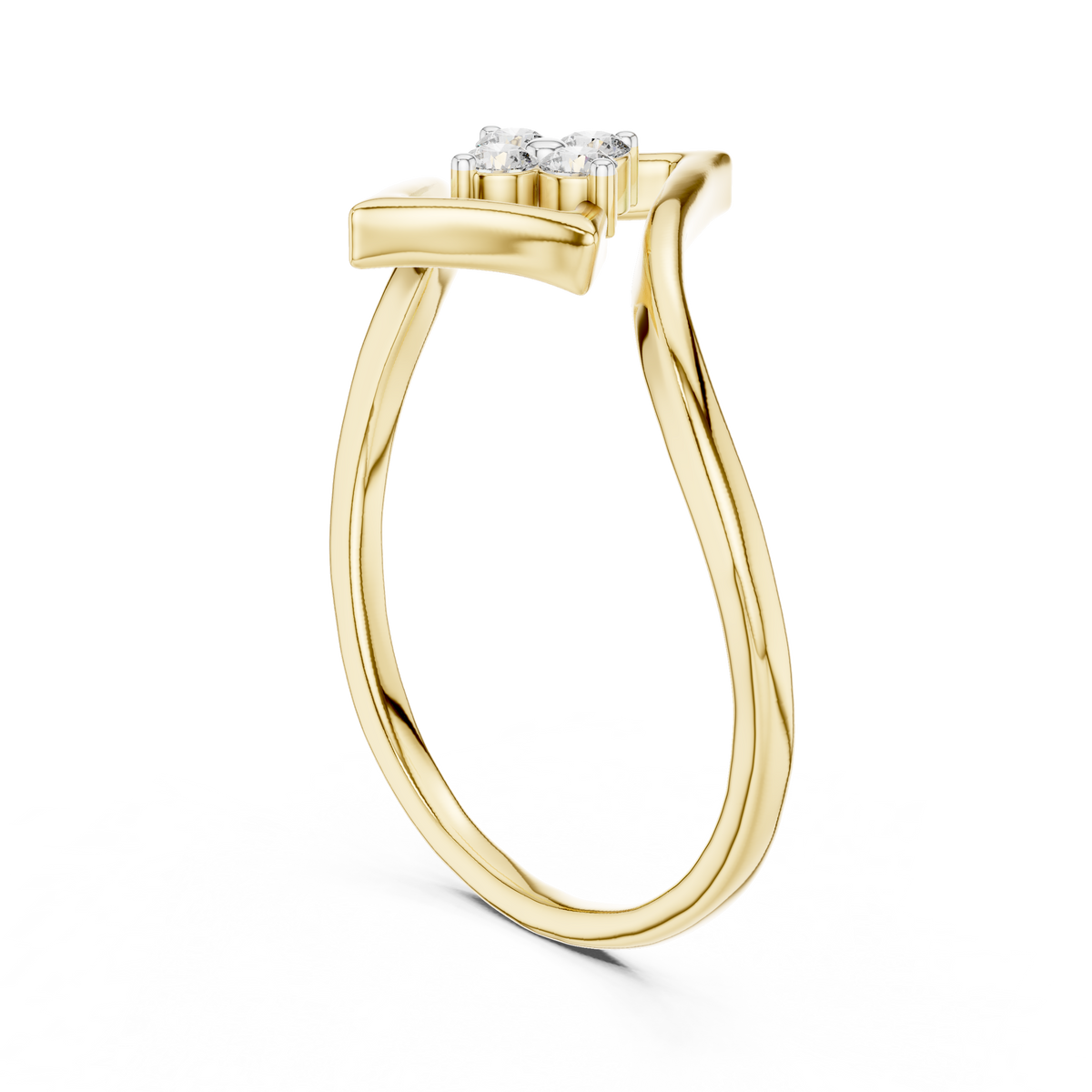 Looped Geometric Diamond Cluster Lab Grown Diamond Ring