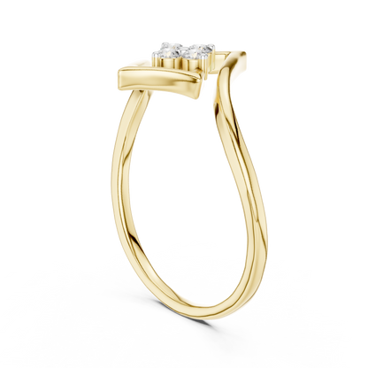 Looped Geometric Diamond Cluster Lab Grown Diamond Ring