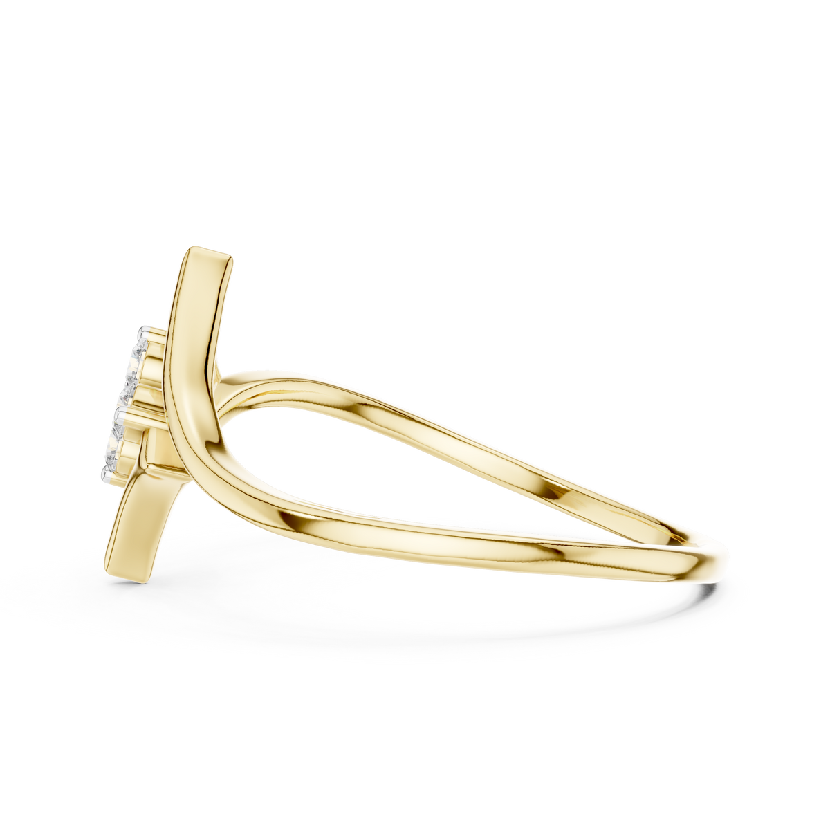Looped Geometric Diamond Cluster Lab Grown Diamond Ring