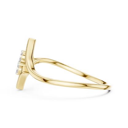 Looped Geometric Diamond Cluster Lab Grown Diamond Ring