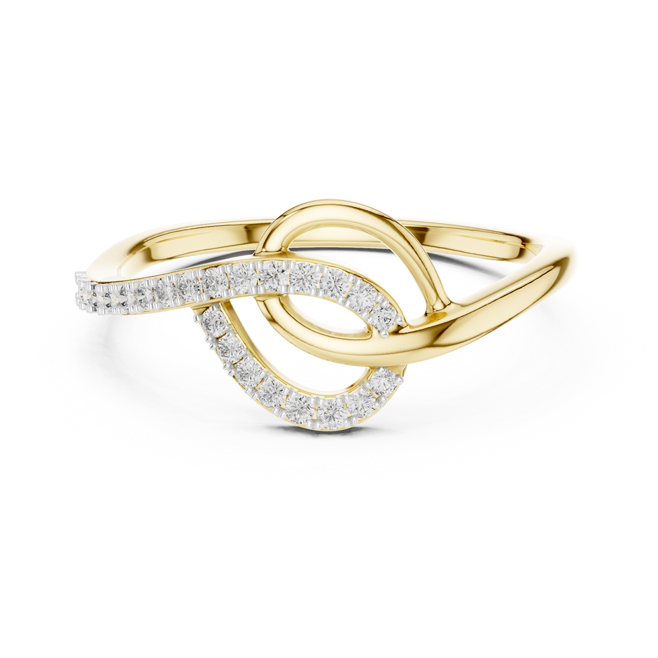 Abstract Interlocked Loop Pave Set Lab Grown Diamond Ring