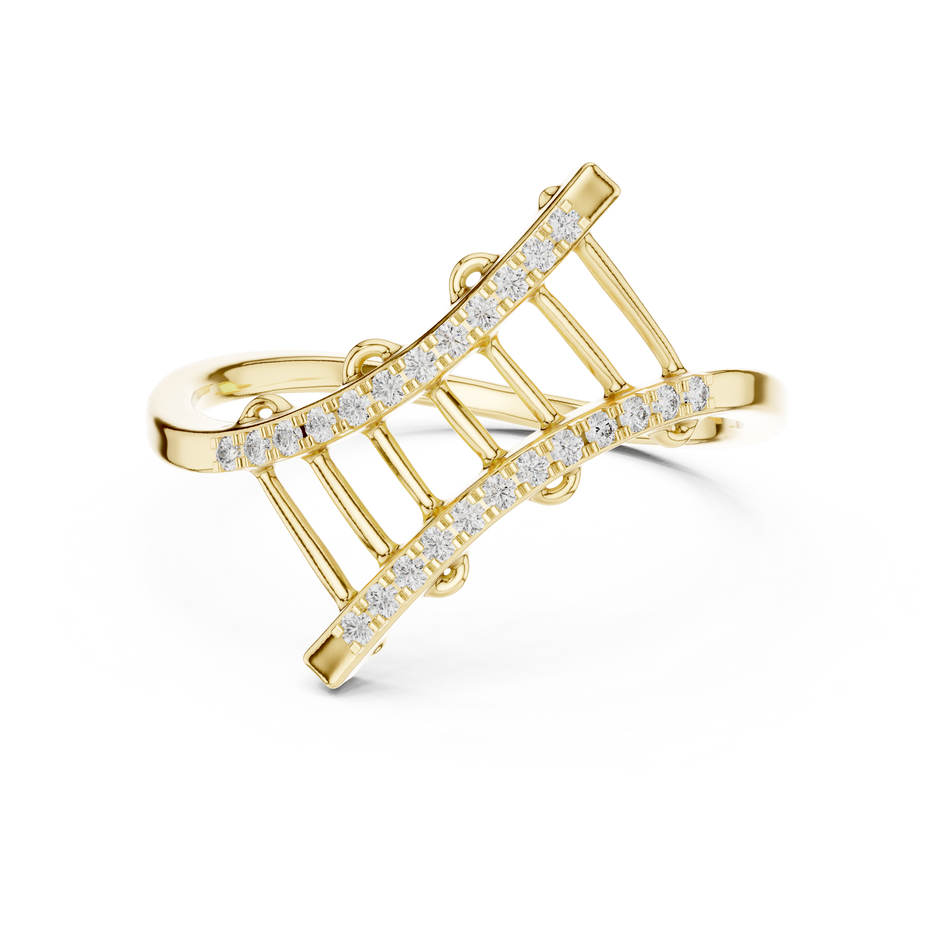 Ladder Prong Set Lab Grown Diamond Ring