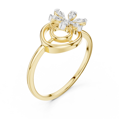 Concentric Floral Motif Lab Grown Diamond Ring