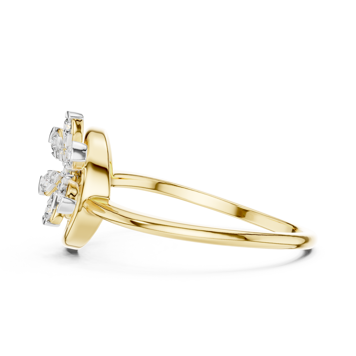 Concentric Floral Motif Lab Grown Diamond Ring