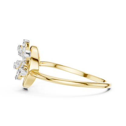 Concentric Floral Motif Lab Grown Diamond Ring