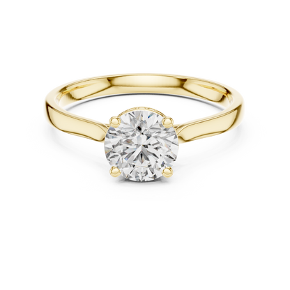 1.20 Ct Round Hidden Halo Four Prong Solitaire Pave Set Lab Grown Diamond Ring