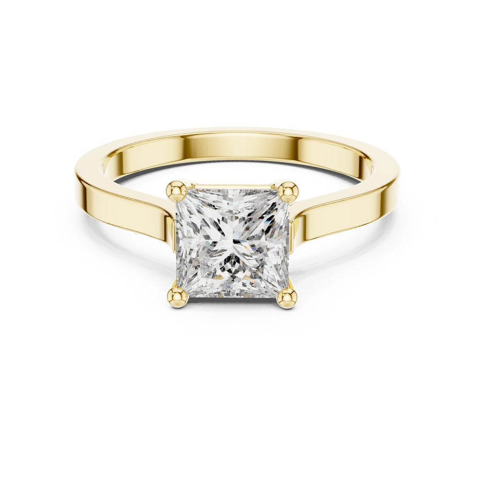 1.00 Ct Classic Princess Solitaire Lab Grown Diamond Ring