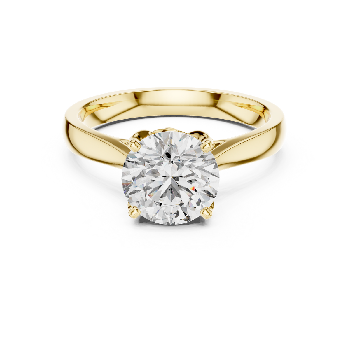 1.50 Ct Round Botanical Tulip Solitaire Lab Grown Diamond Ring