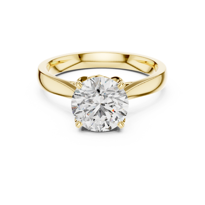 1.50 Ct Round Botanical Tulip Solitaire Lab Grown Diamond Ring