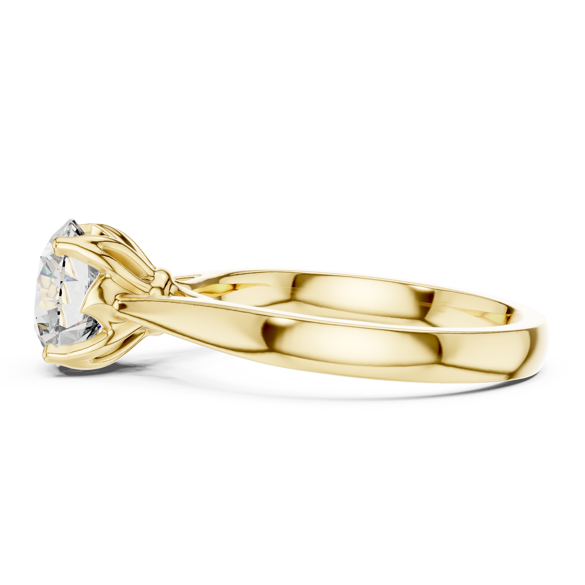 1.50 Ct Round Botanical Tulip Solitaire Lab Grown Diamond Ring