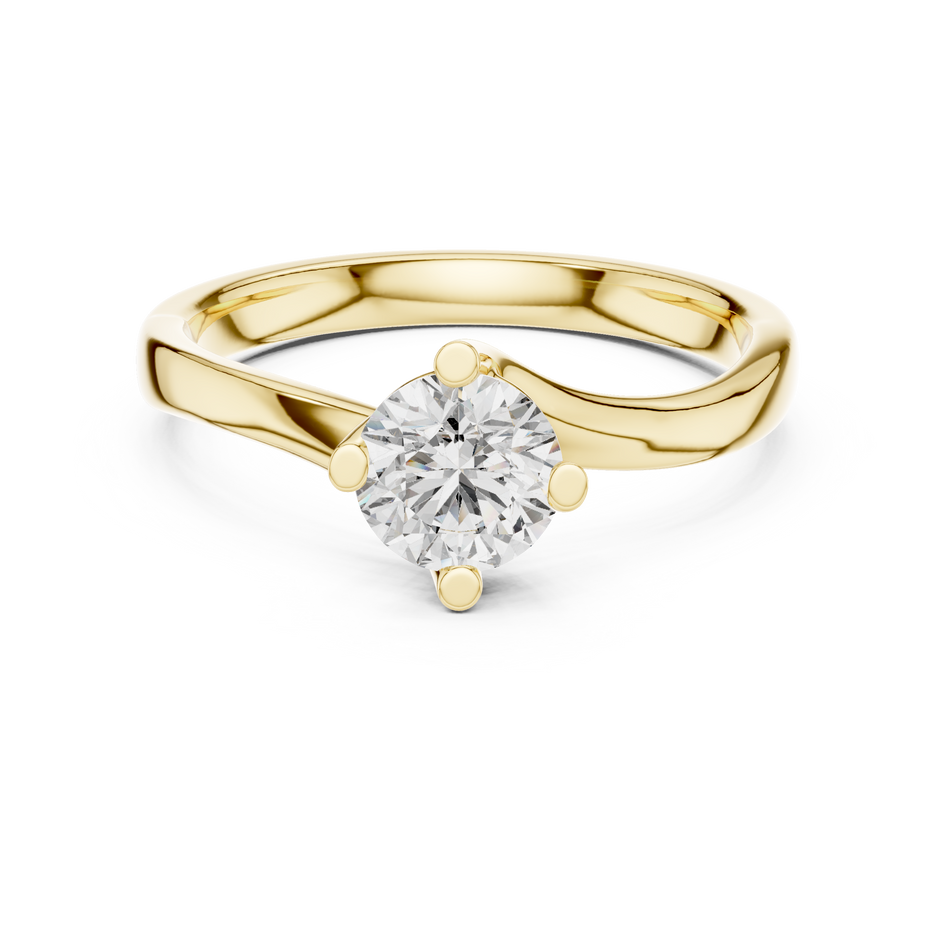 0.50 Ct Round Bypass Solitaire Lab Grown Diamond Ring