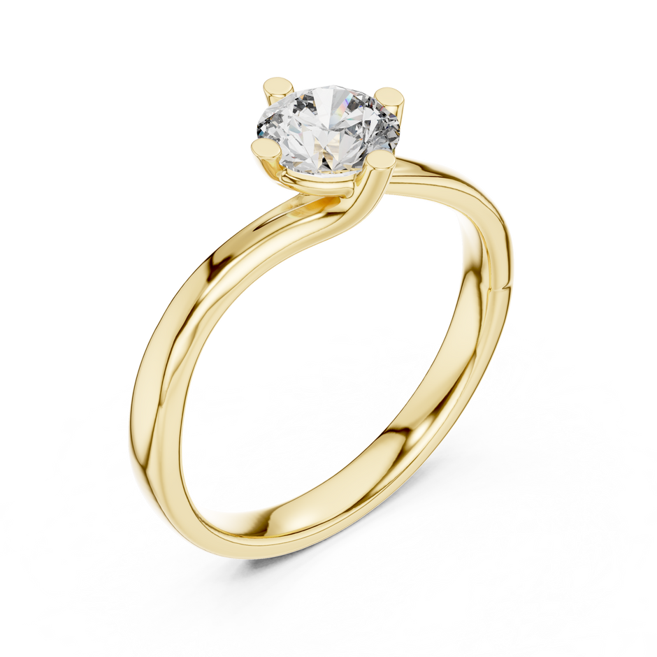 0.50 Ct Round Bypass Solitaire Lab Grown Diamond Ring