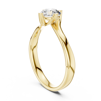0.50 Ct Round Bypass Solitaire Lab Grown Diamond Ring