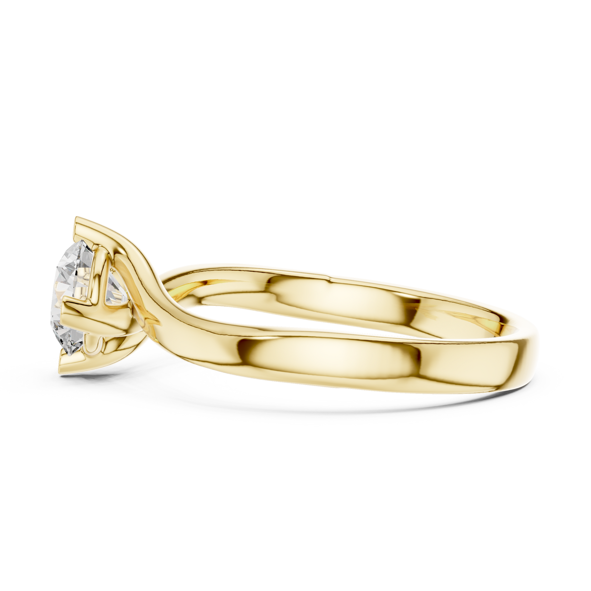 0.50 Ct Round Bypass Solitaire Lab Grown Diamond Ring