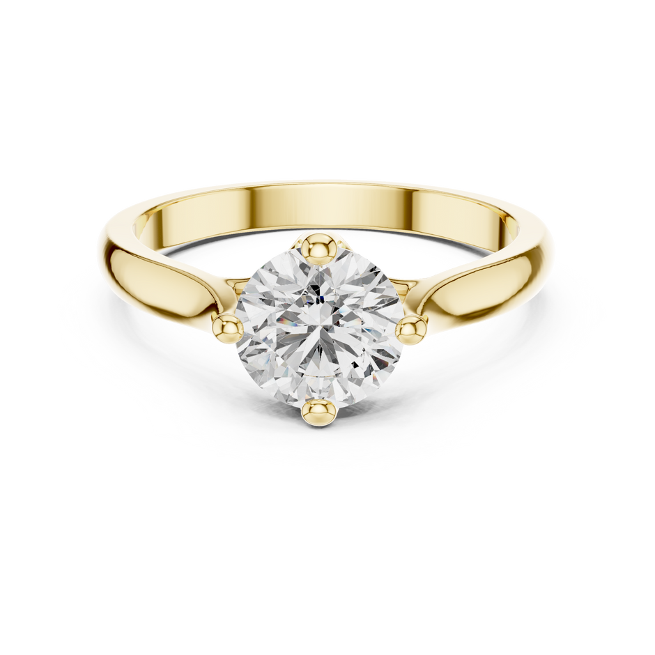 1.00 Ct Round Classic four prong Solitaire Lab Grown Diamond Ring
