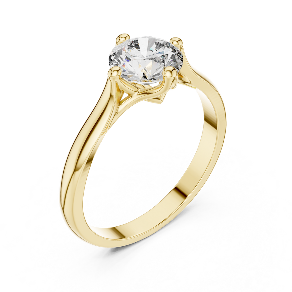 1.00 Ct Round Classic four prong Solitaire Lab Grown Diamond Ring