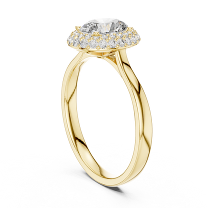 1.10 Ct Oval Double Halo Lab Grown Diamond Solitaire Ring
