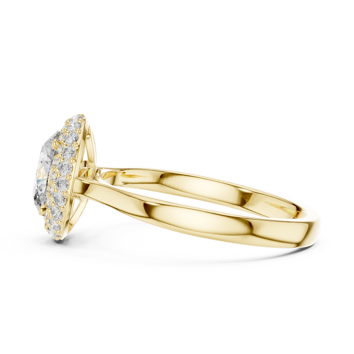 1.10 Ct Oval Double Halo Lab Grown Diamond Solitaire Ring