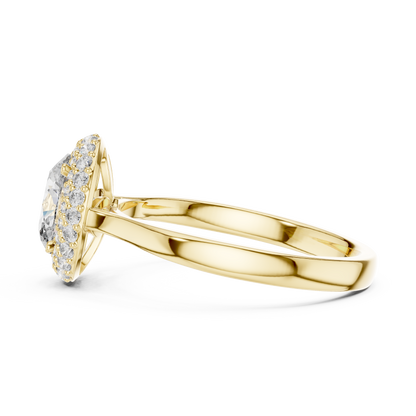 1.10 Ct Oval Double Halo Lab Grown Diamond Solitaire Ring