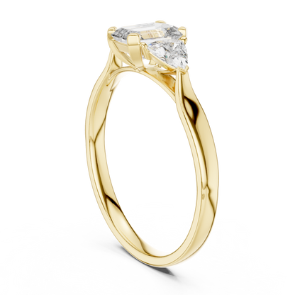 1.00 Ct Emerald-Trillion Cut Three-Stone Lab Grown Diamond Solitaire Ring