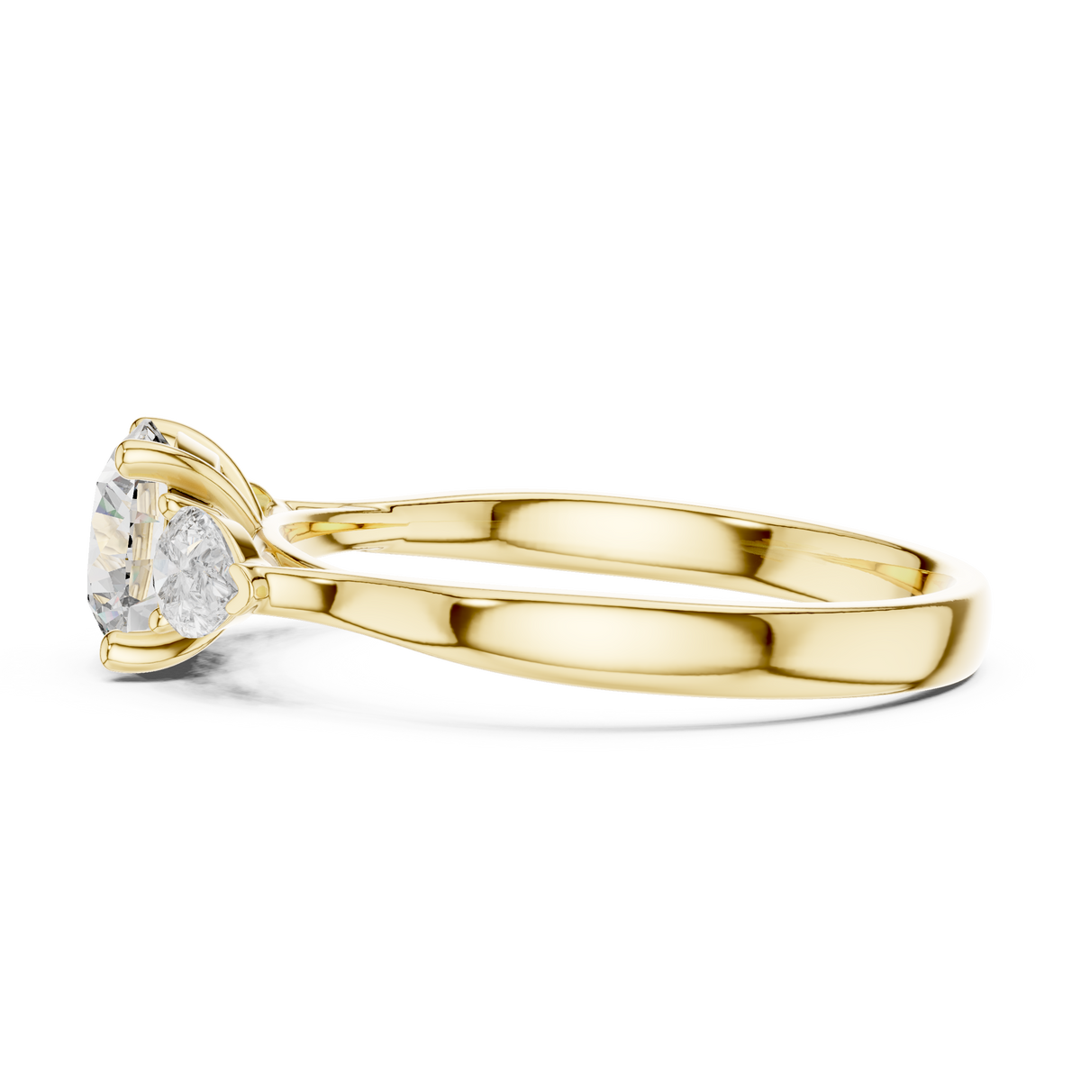 0.80 Ct Round Pear Three-Stone solitaire Lab Grown Diamond Solitaire Ring