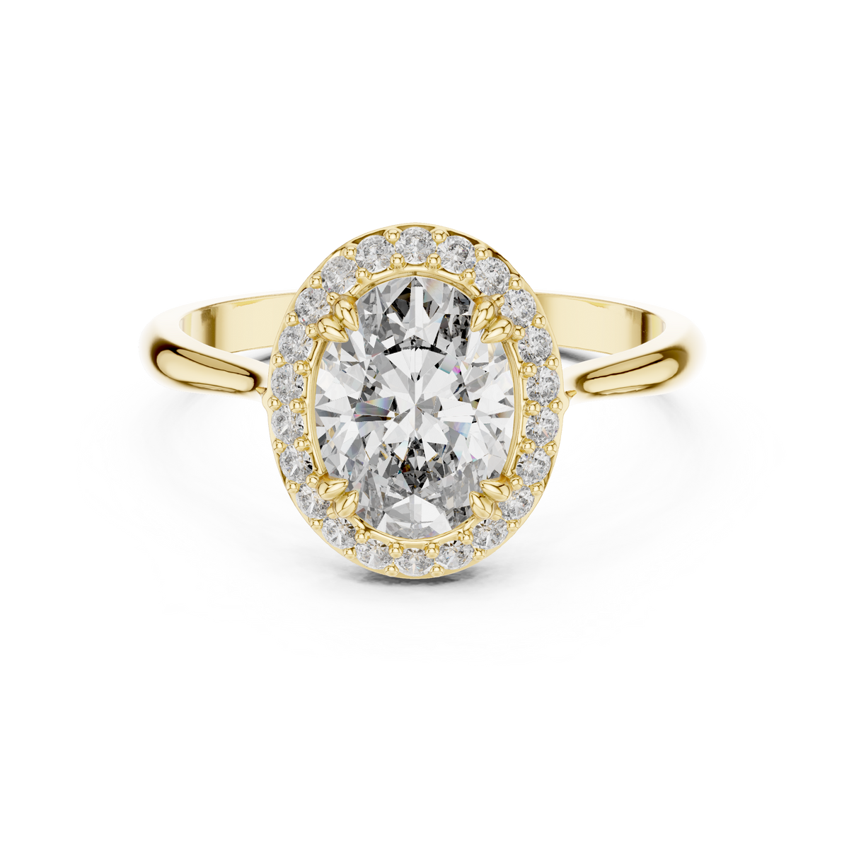 1.25 Ct Oval Halo Lab Grown Diamond Solitaire Ring