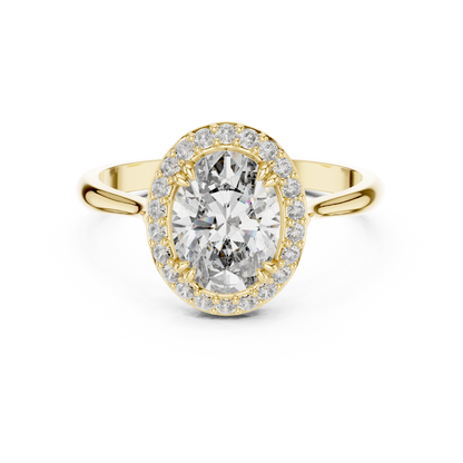 1.25 Ct Oval Halo Lab Grown Diamond Solitaire Ring