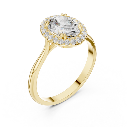 1.25 Ct Oval Halo Lab Grown Diamond Solitaire Ring