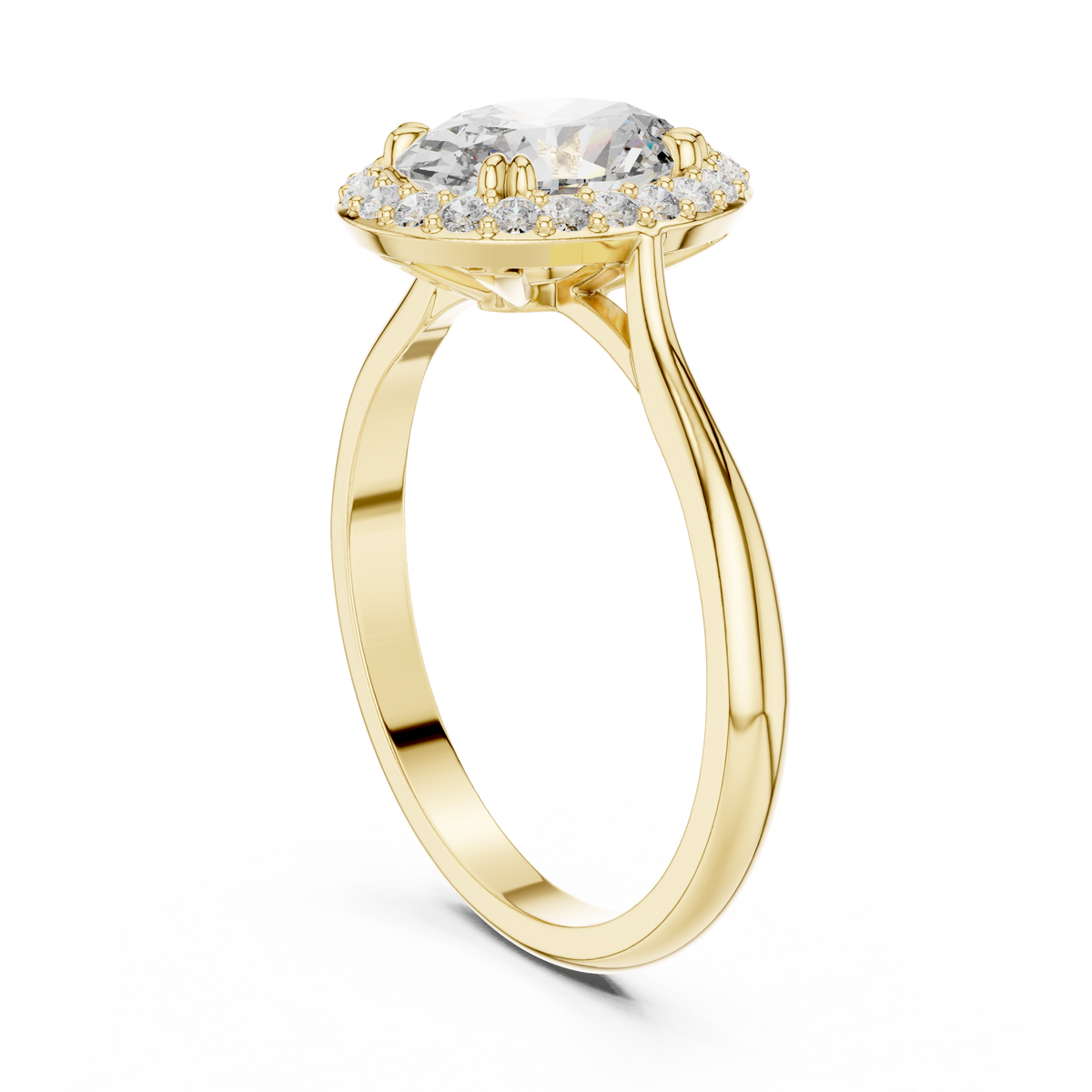1.25 Ct Oval Halo Lab Grown Diamond Solitaire Ring