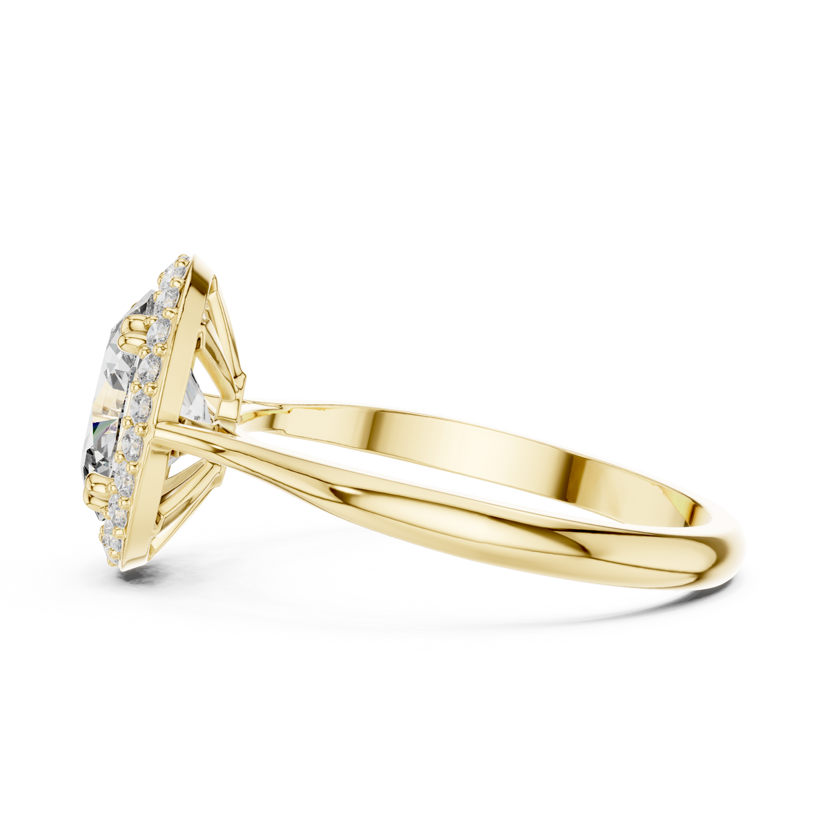 1.25 Ct Oval Halo Lab Grown Diamond Solitaire Ring