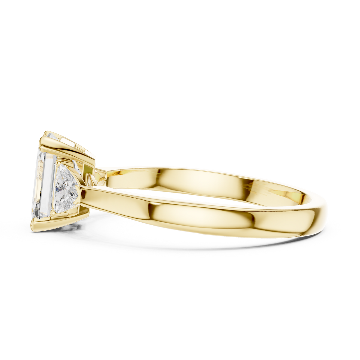 1.00 Ct Emerald-Trillion Cut Three-Stone Lab Grown Diamond Solitaire Ring