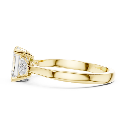 1.00 Ct Emerald-Trillion Cut Three-Stone Lab Grown Diamond Solitaire Ring