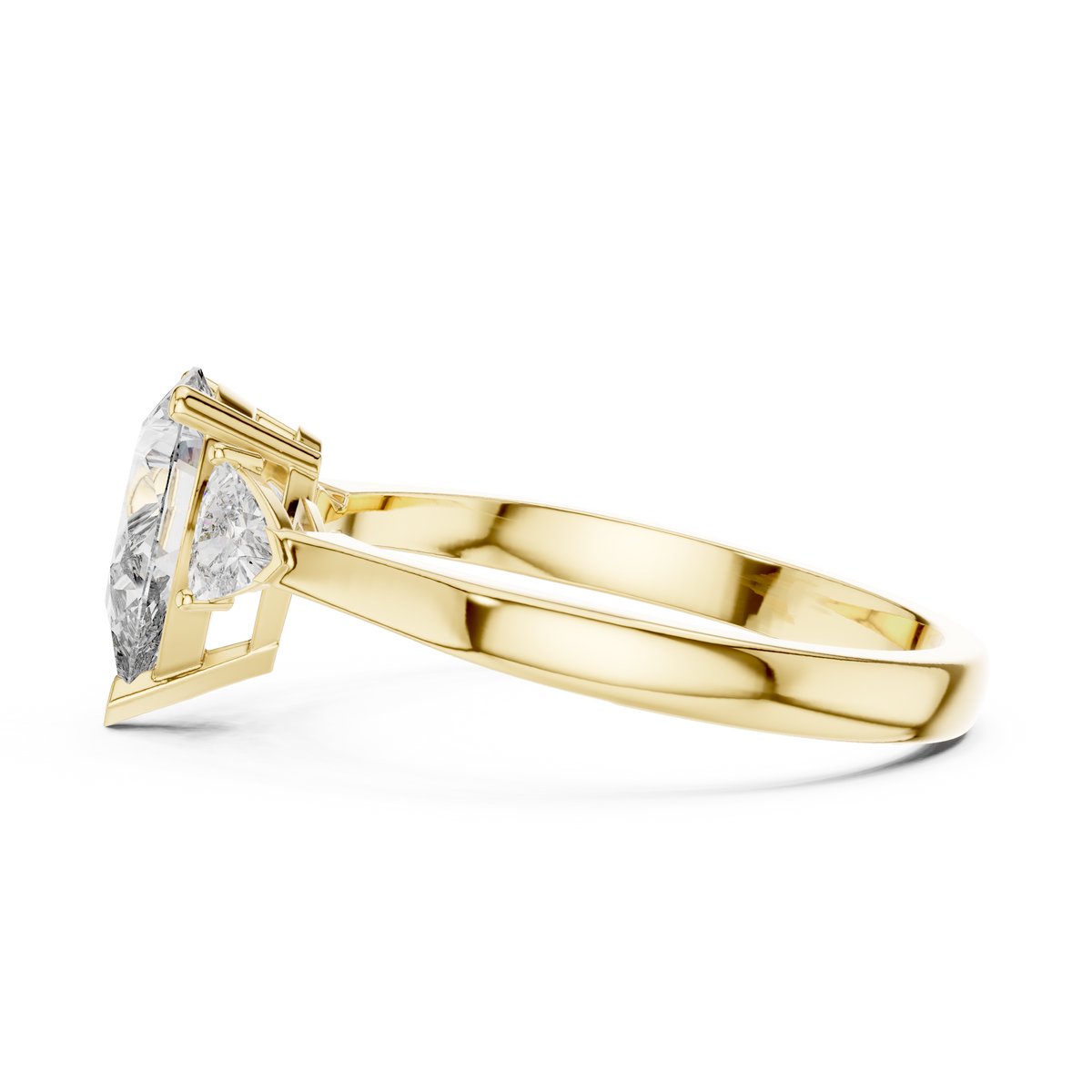 1.00 Ct Pear-Trillion Cut Three-Stone Lab Grown Diamond Ring