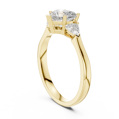 1.00 Ct Heart-Trillion Cut Three-Stone Lab Grown Diamond Solitaire Ring