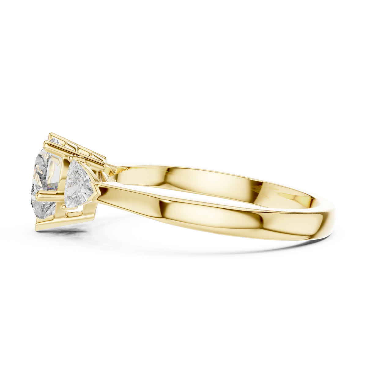 1.00 Ct Heart-Trillion Cut Three-Stone Lab Grown Diamond Solitaire Ring