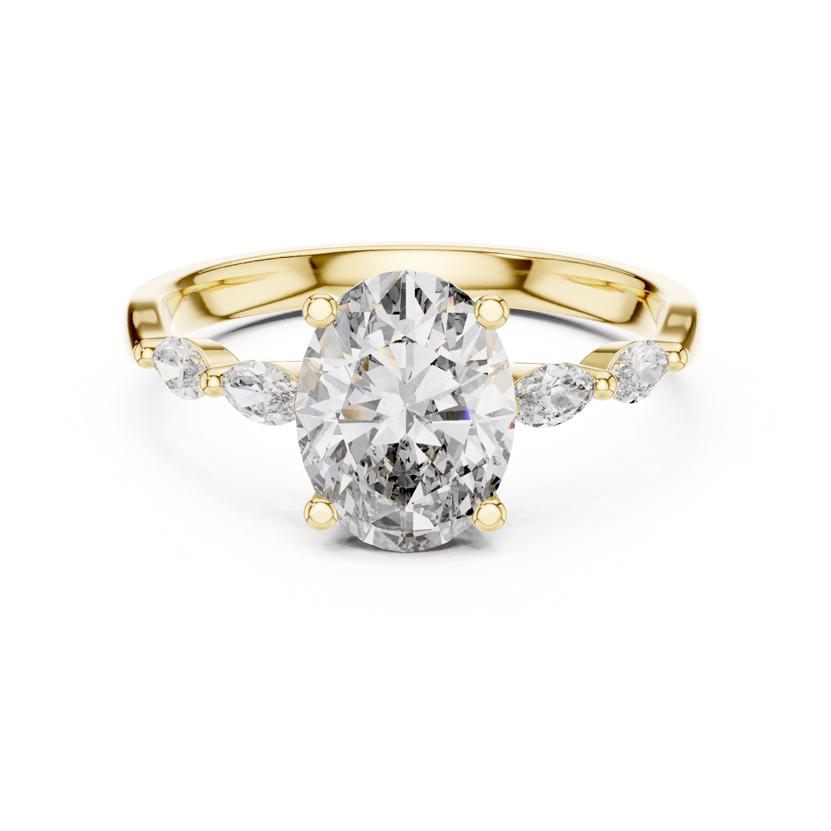 1.00 Ct Oval Cut Lab Grown Diamond Solitaire Ring