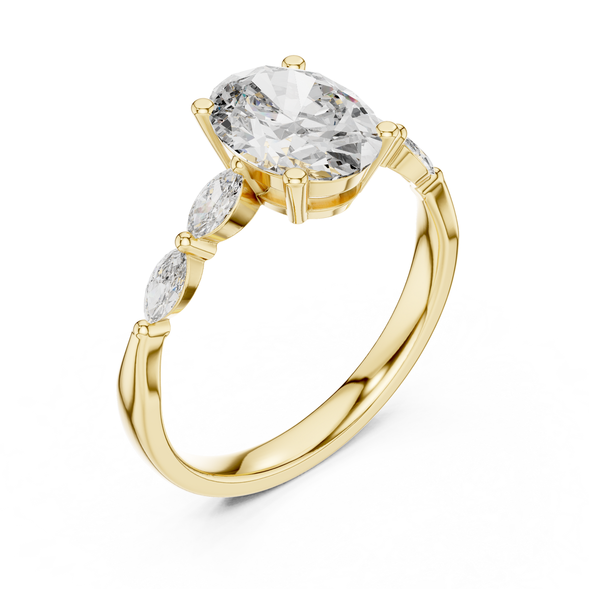 1.00 Ct Oval Cut Lab Grown Diamond Solitaire Ring