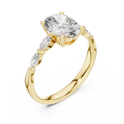 1.00 Ct Oval Cut Lab Grown Diamond Solitaire Ring