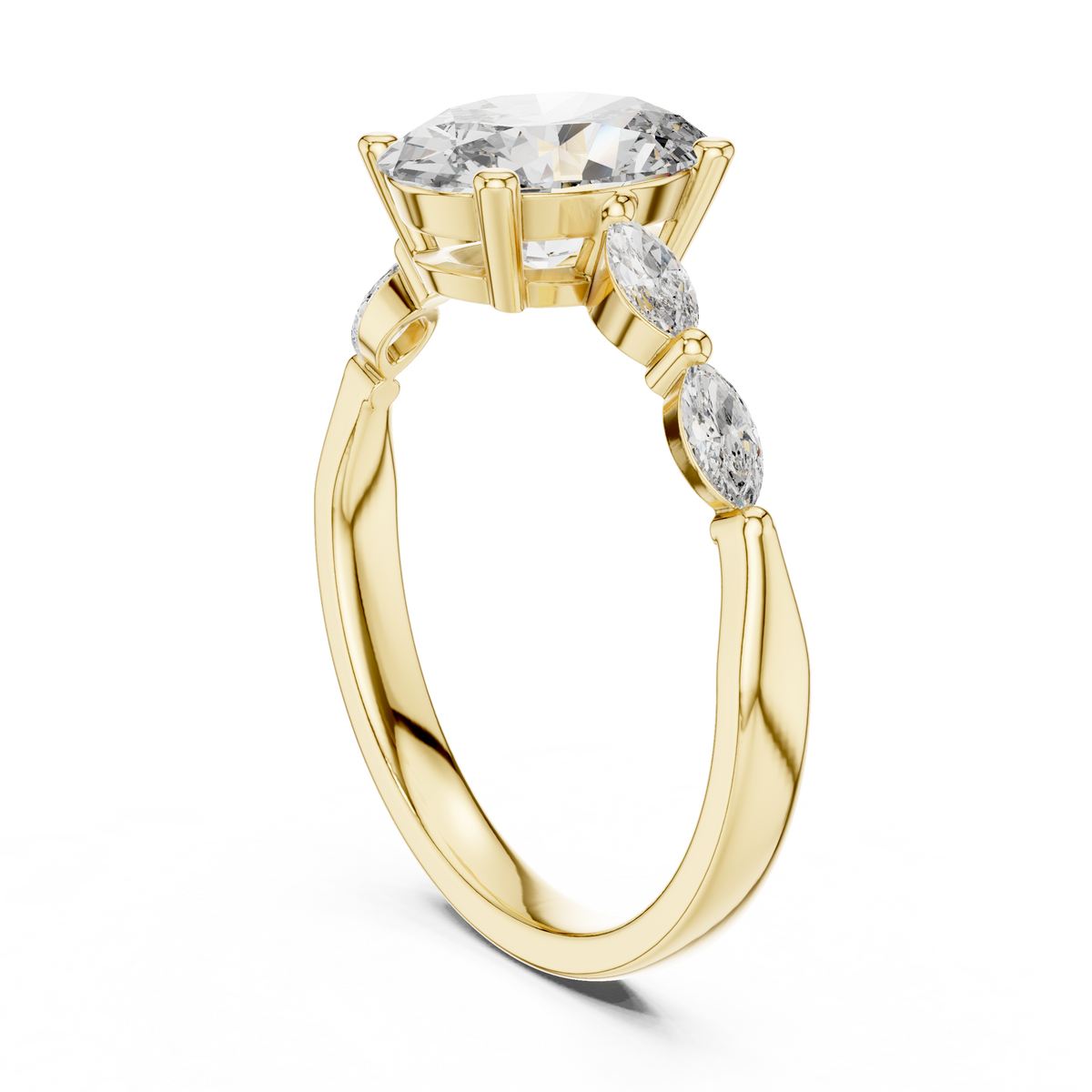 1.00 Ct Oval Cut Lab Grown Diamond Solitaire Ring