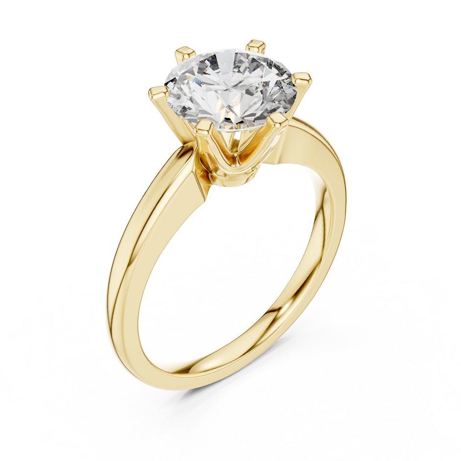 1.20 Ct Round Cut Solitaire Six Prong Lab Grown Diamond Ring