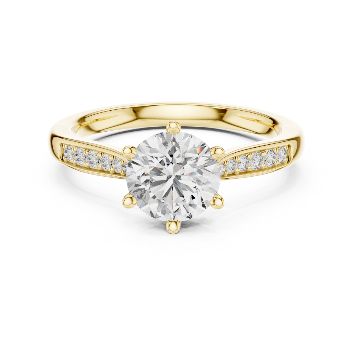 1.20 Ct Round Cut Six Prong Solitaire Lab Grown Diamond Ring