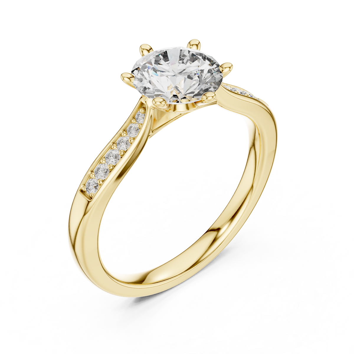 1.20 Ct Round Cut Six Prong Solitaire Lab Grown Diamond Ring