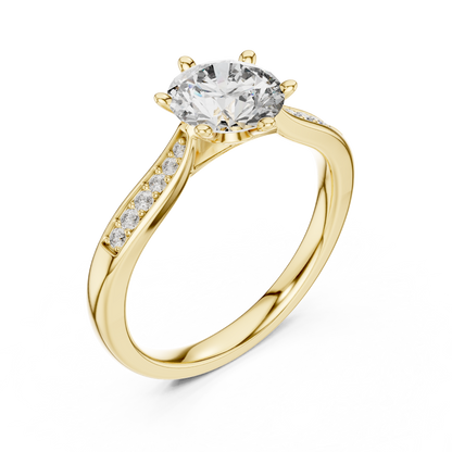 1.20 Ct Round Cut Six Prong Solitaire Lab Grown Diamond Ring