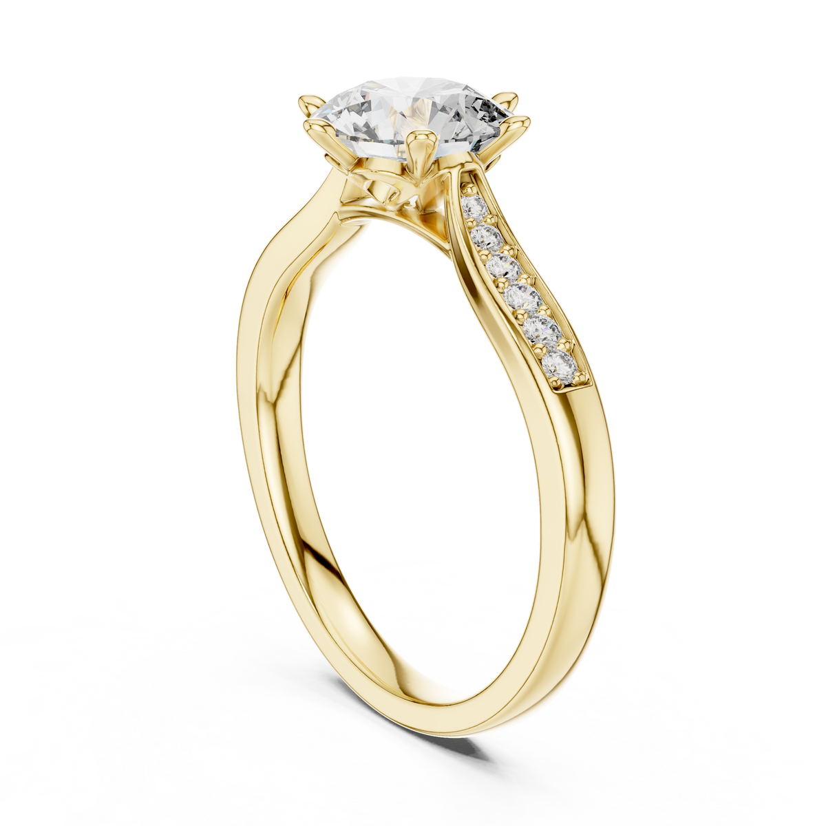 1.20 Ct Round Cut Six Prong Solitaire Lab Grown Diamond Ring