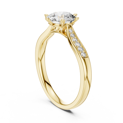 1.20 Ct Round Cut Six Prong Solitaire Lab Grown Diamond Ring
